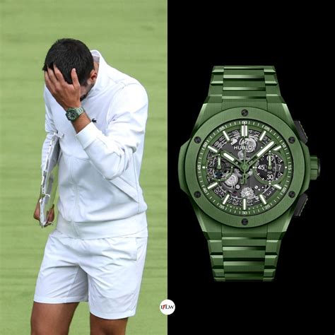 djokovic green hublot watch|novak djokovic wrist watch.